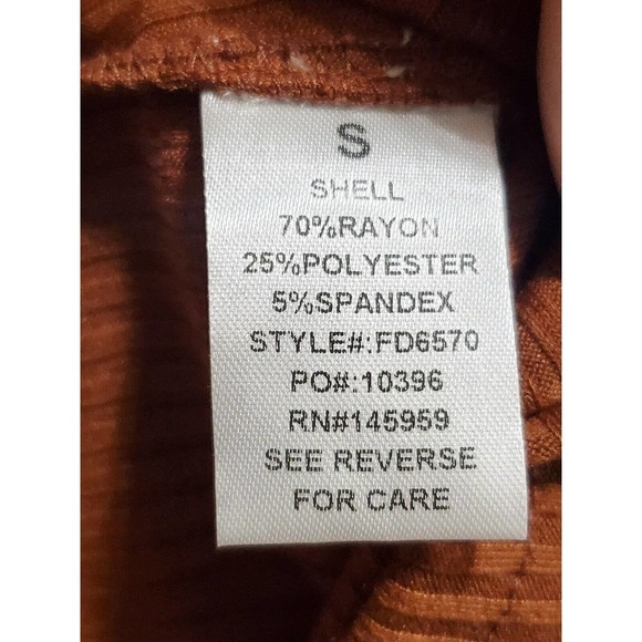 Aura NWT Brown Rust Rayon One Shoulder Off Sleeveless Ribbed Dress Size Small - Picture 12 of 12
